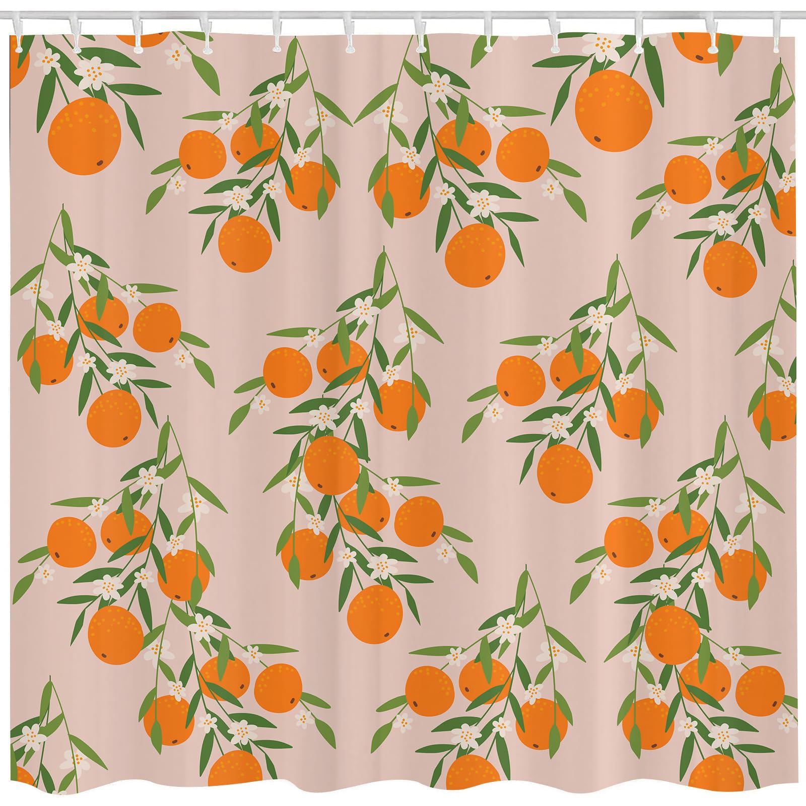 JOOCAR Orange Fruit Shower Curtain | Waterproof Polyester - 72x72 Inch