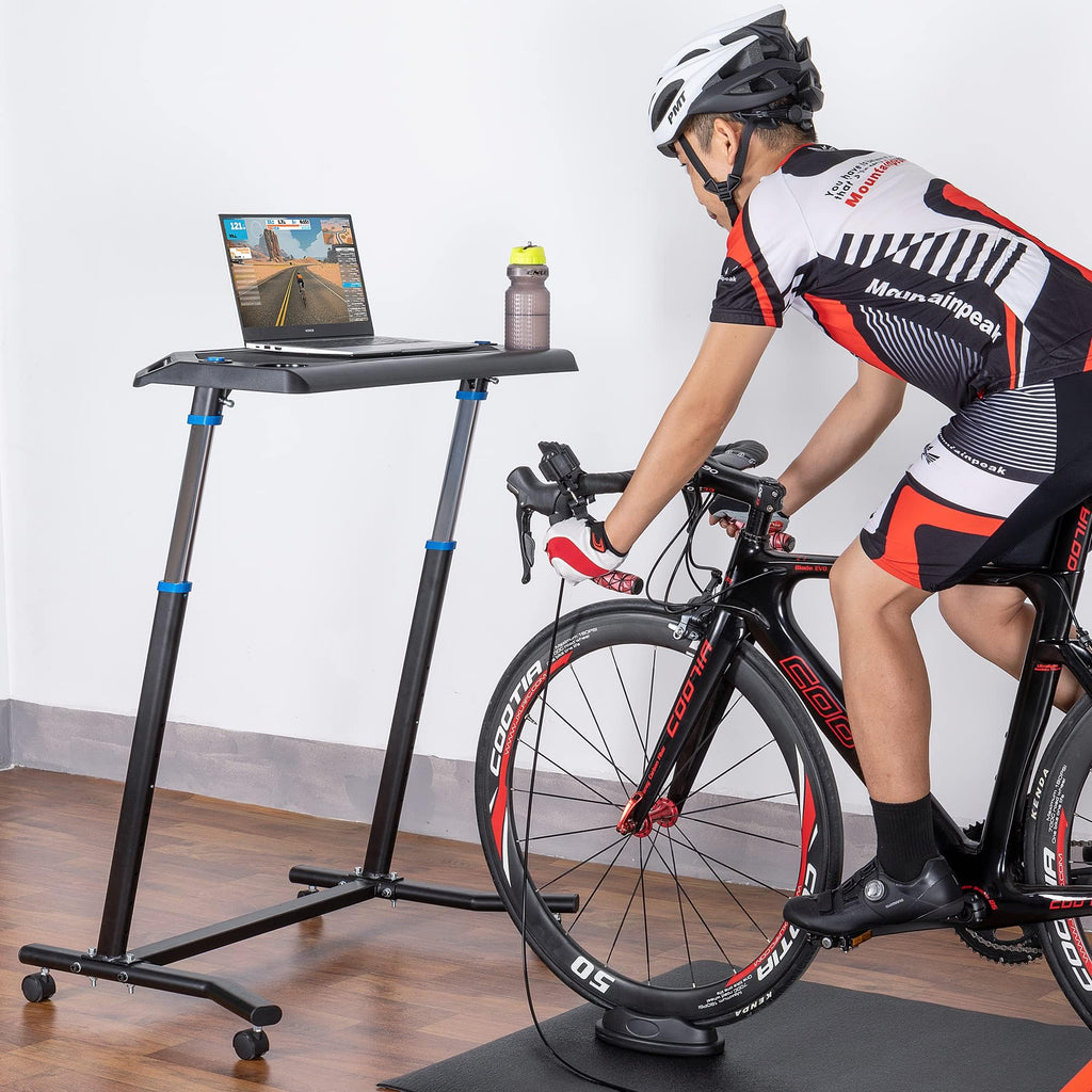 CXWXC Bike Trainer Desk – Height-Adjustable Indoor Cycling Laptop Stand