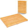 SereneLife Foldable Bamboo Bath Mat – Non-Slip Shower & Spa Floor Mat