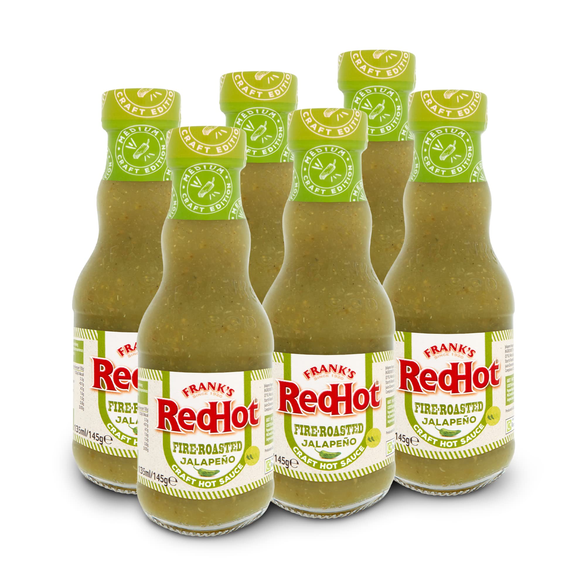 Frank's Fire-Roasted Jalapeño Craft Hot Sauce | 135ml | Pack of 6