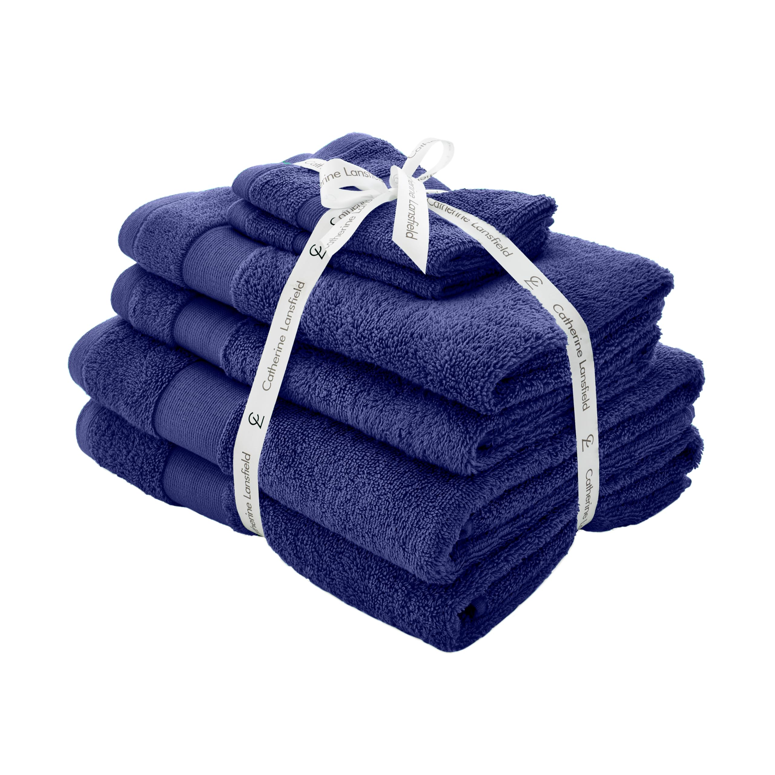 Catherine Lansfield Anti-Bacterial 6 Piece Cotton Towel Set | Navy Blue