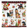 Arquiel Christmas Dogs Shower Curtain - Waterproof Polyester, 72x72 Inch