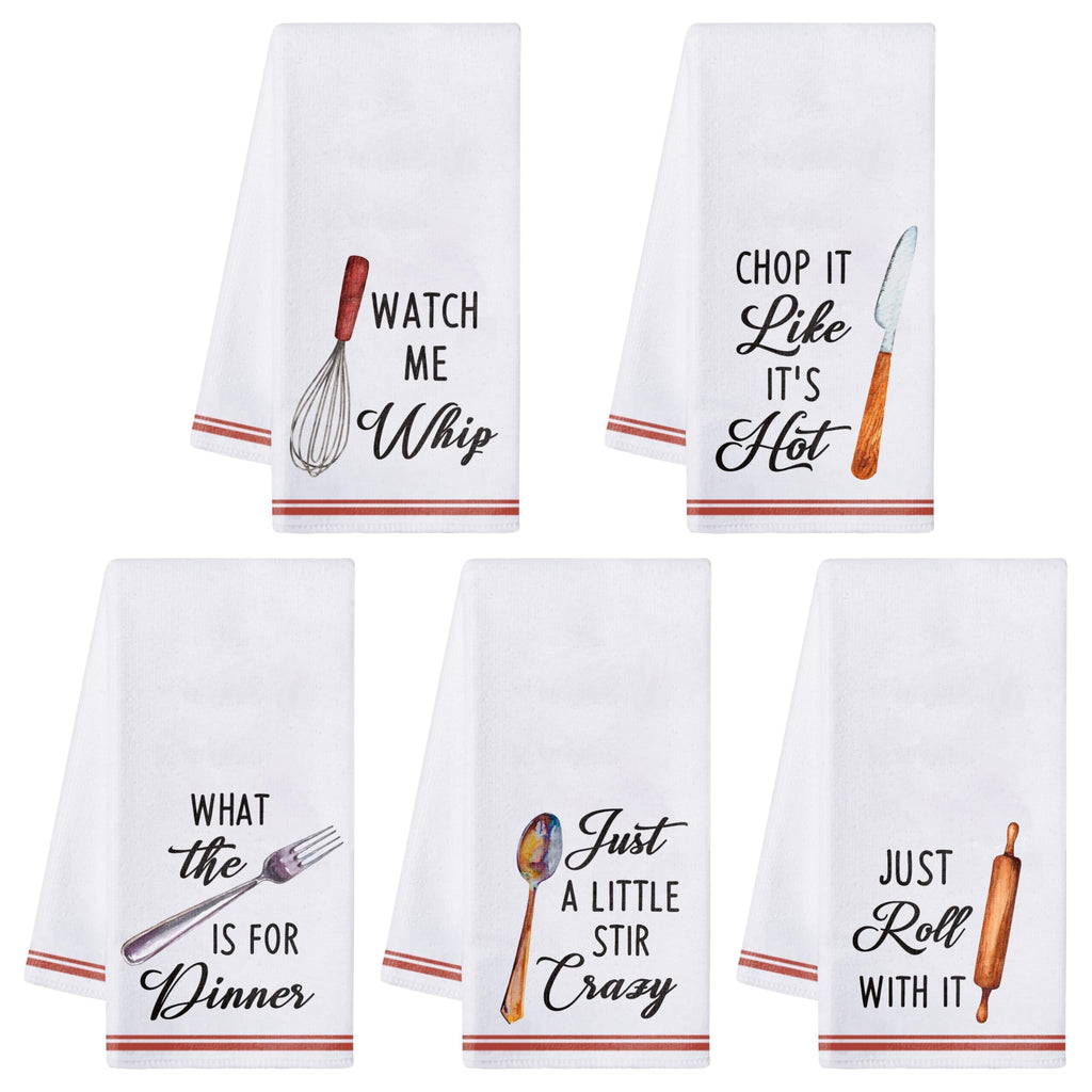 R HORSE 5Pcs Kitchen Dish Towel Funny Cookware Kitchen Dishcloth Absorbent Utensils Themed Cleaning Dishcloth Bar Hand Towel Gift for Baking Lover - image 1