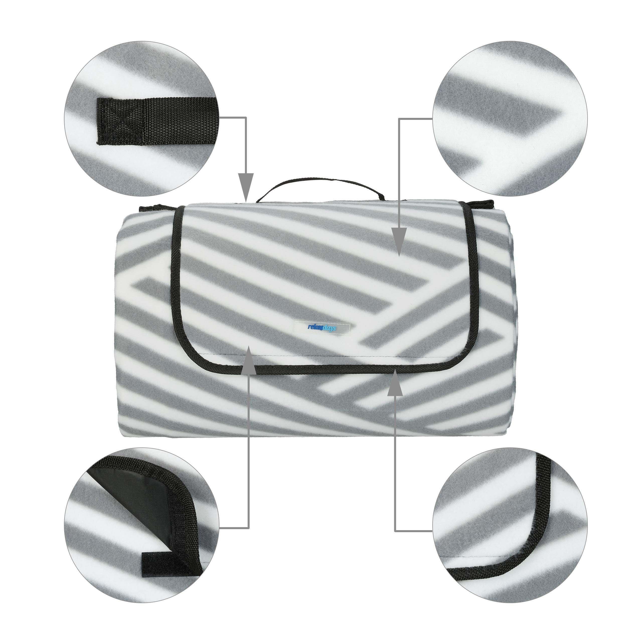 Relaxdays XXL Picnic Blanket | 200x300cm Insulated Fleece Outdoor Mat