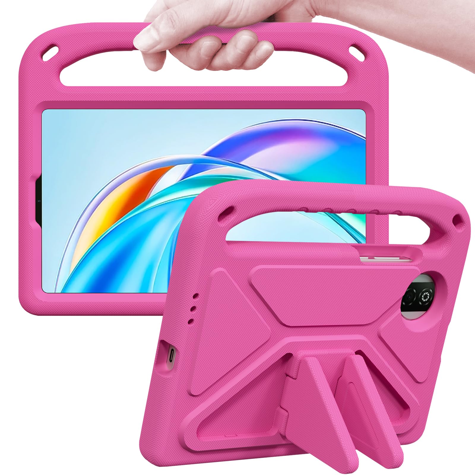 ATOOZ Honor Pad X7 Case 8.7-inch 2025 - Kids Shockproof Handle Stand (Rose)