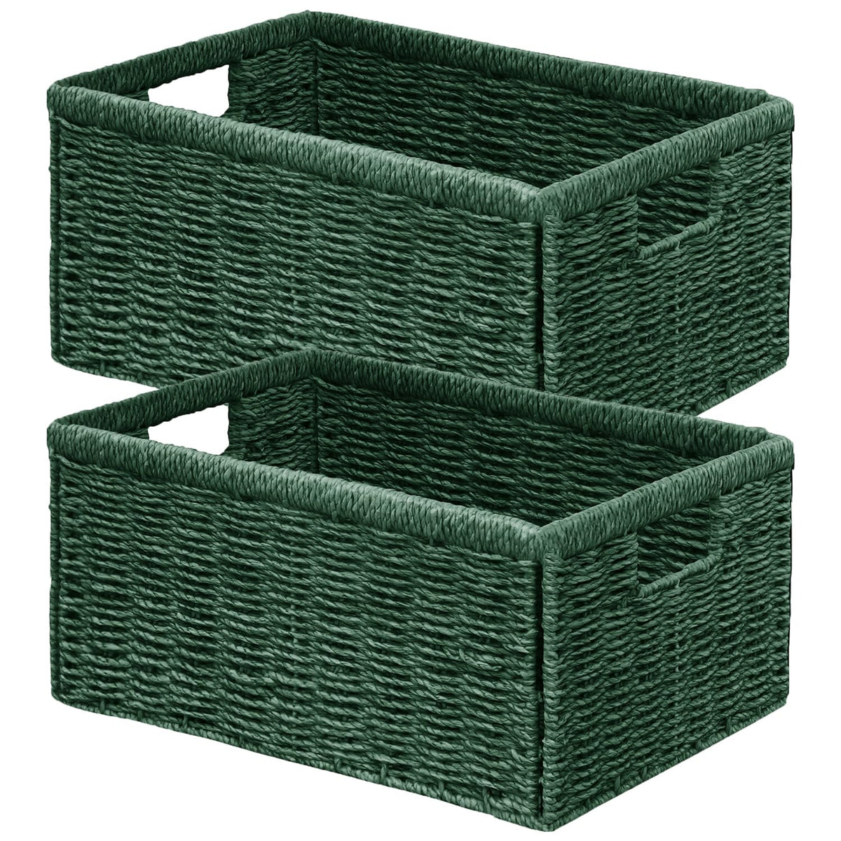 Vagusicc Wicker Storage Basket, Foldable Storage Cubes Organizer Bins, Handwoven Storage Baskets for Shelves Closet Office Bathroom - image 1
