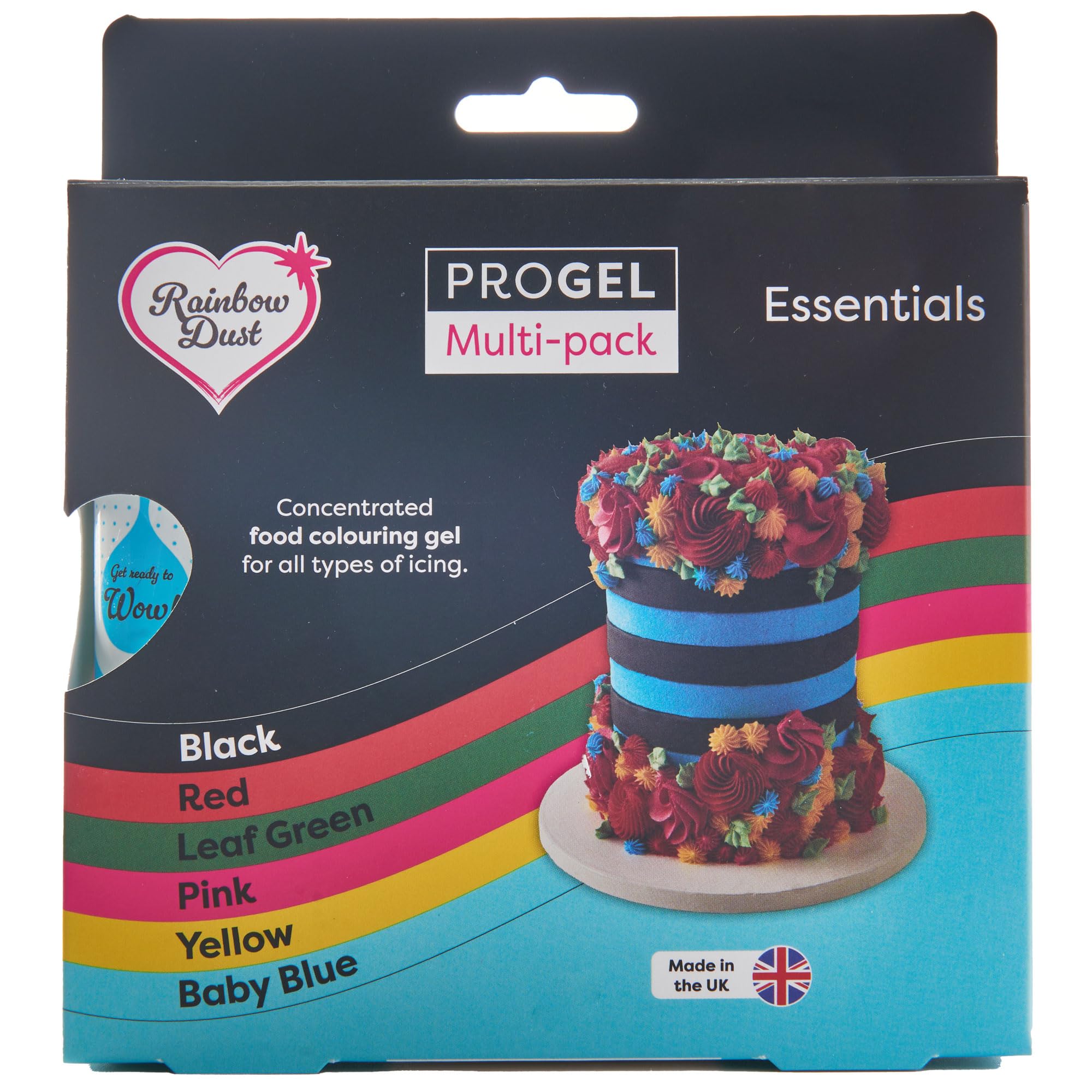 Rainbow Dust ProGel Concentrated Food Colouring Gel - 6 Tube Multipack