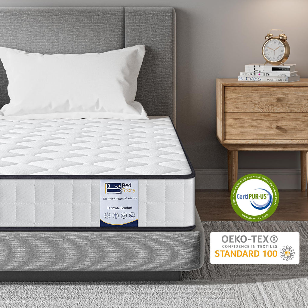 BedStory Single Hybrid Mattress – 90x190x14cm Medium Firm Spring