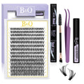 B&Q DIY Eyelash Extension Kit | 280 PCS D Curl Cluster Lashes