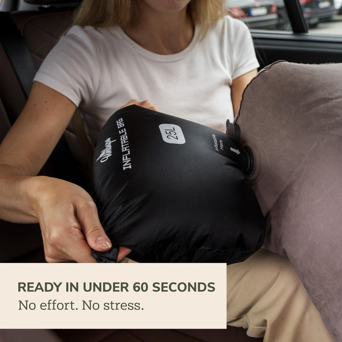 Travel Foot Rest for Airplane & Car – Inflatable Leg Rest Pillow for Tired Legs, Adjustable Height, Compact with Air Pump Bag - image 4