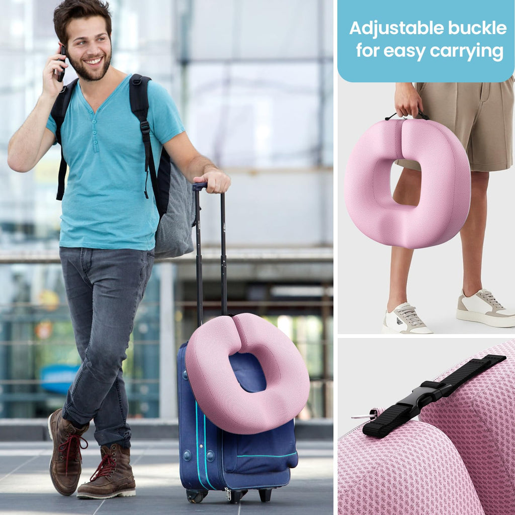 Benazcap Donut Cushion - Memory Foam Coccyx Pillow for Tailbone Pain