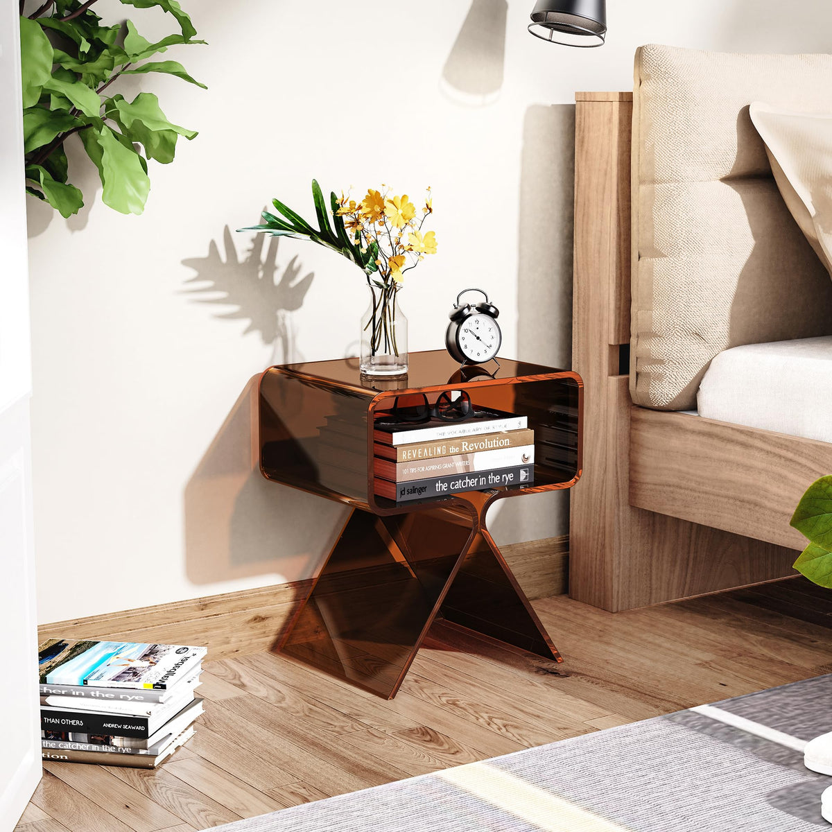 solaround Acrylic Side Table, No Assembly, 39 x 30 x 45 cm, Dark Brown - image 5