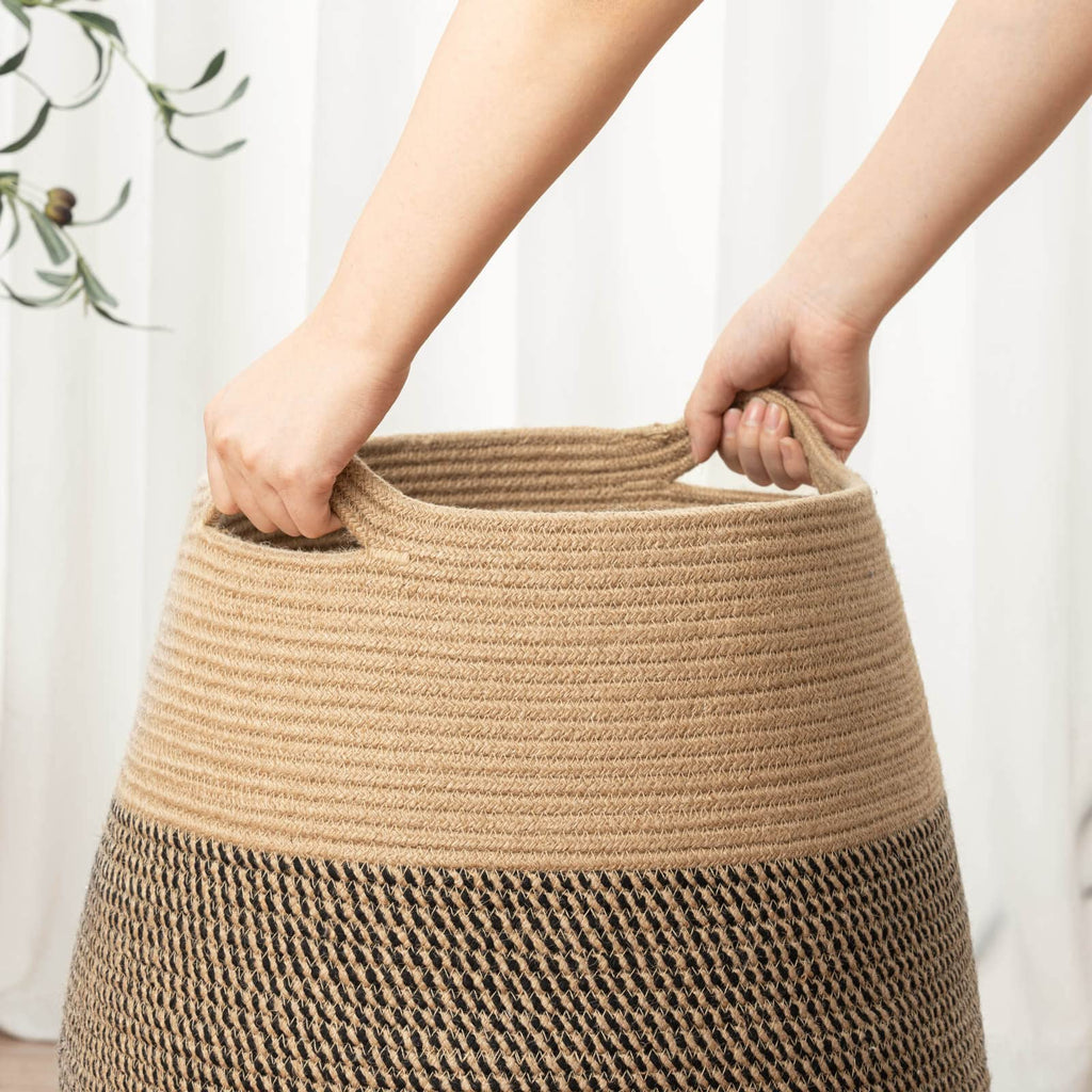 Jolof Store Extra Large Jute Rope Laundry Basket – Tall Cotton Hamper