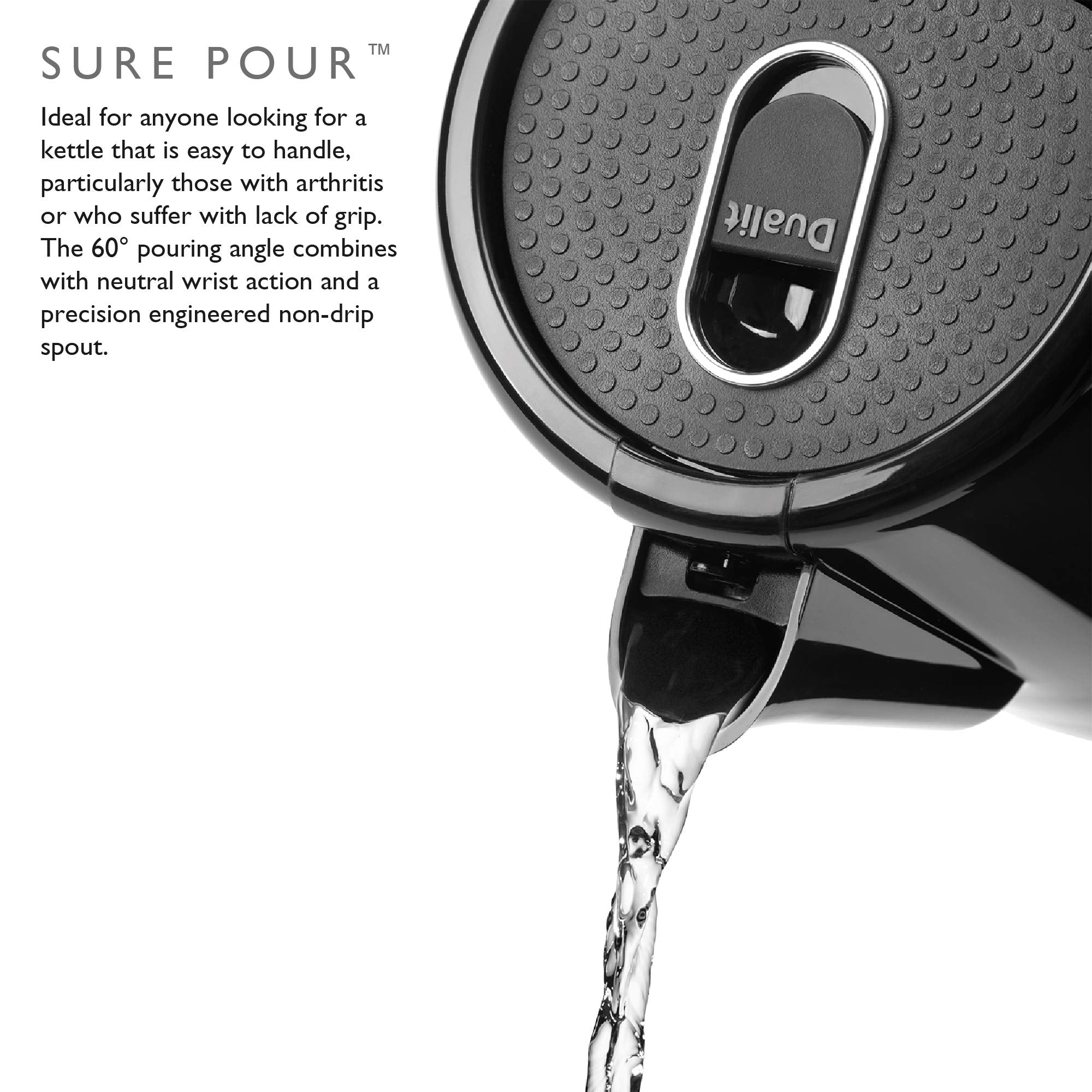 Dualit Studio Kettle | 1.5L Fast Boil Electric Jug Kettle in Black