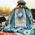 HORIMOTE HOME Aztec Sherpa Throw Blanket | Southwestern Navajo Boho Teal