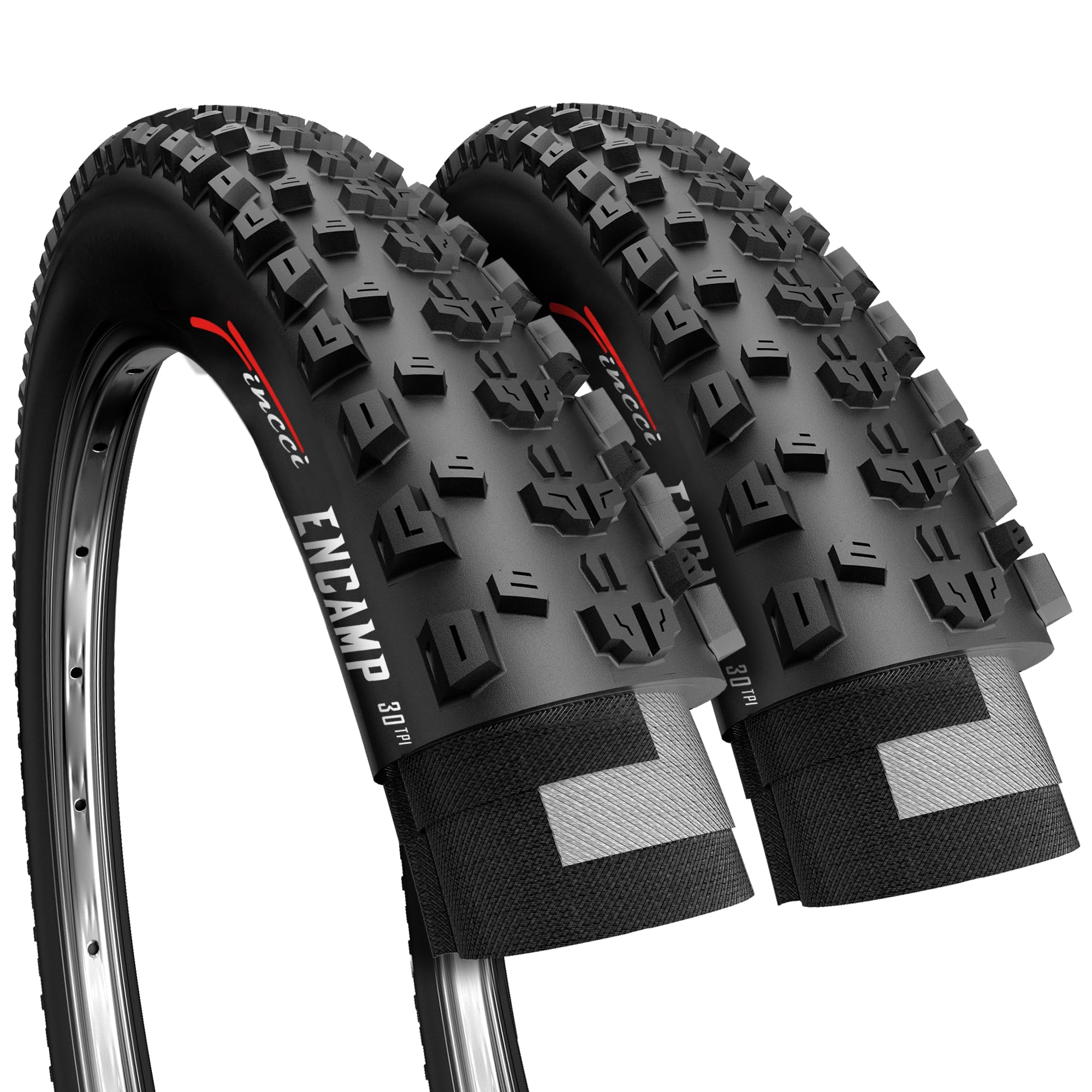 Fincci Encamp 26 x 2.25 Inch Foldable MTB Bike Tyres - Puncture Proof (Pair)