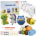 AUAUY Beginner Crochet Kit - 4PCS Amigurumi Animal DIY Craft Set