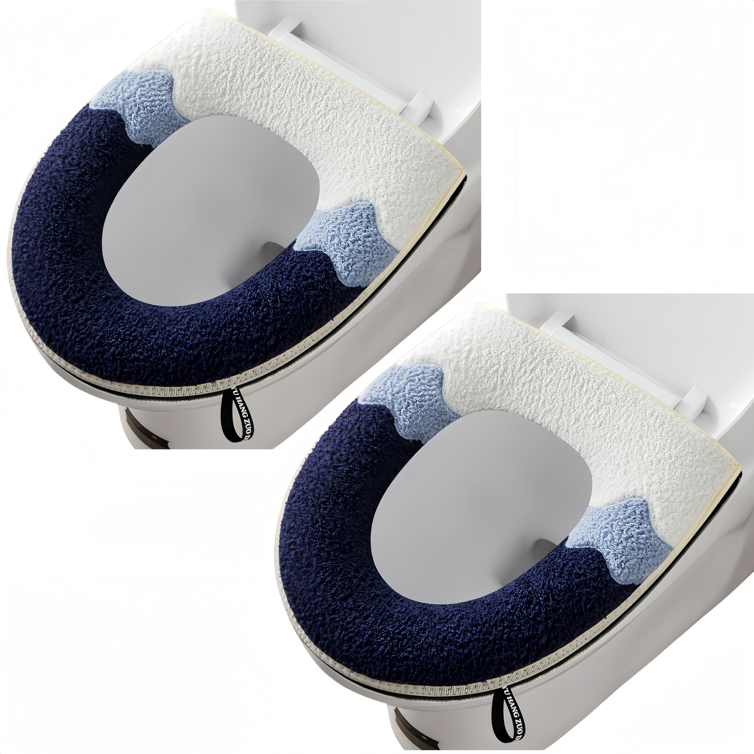 Jolof Store Washable Soft Toilet Seat Cover Pad with Handle, 2-Pack