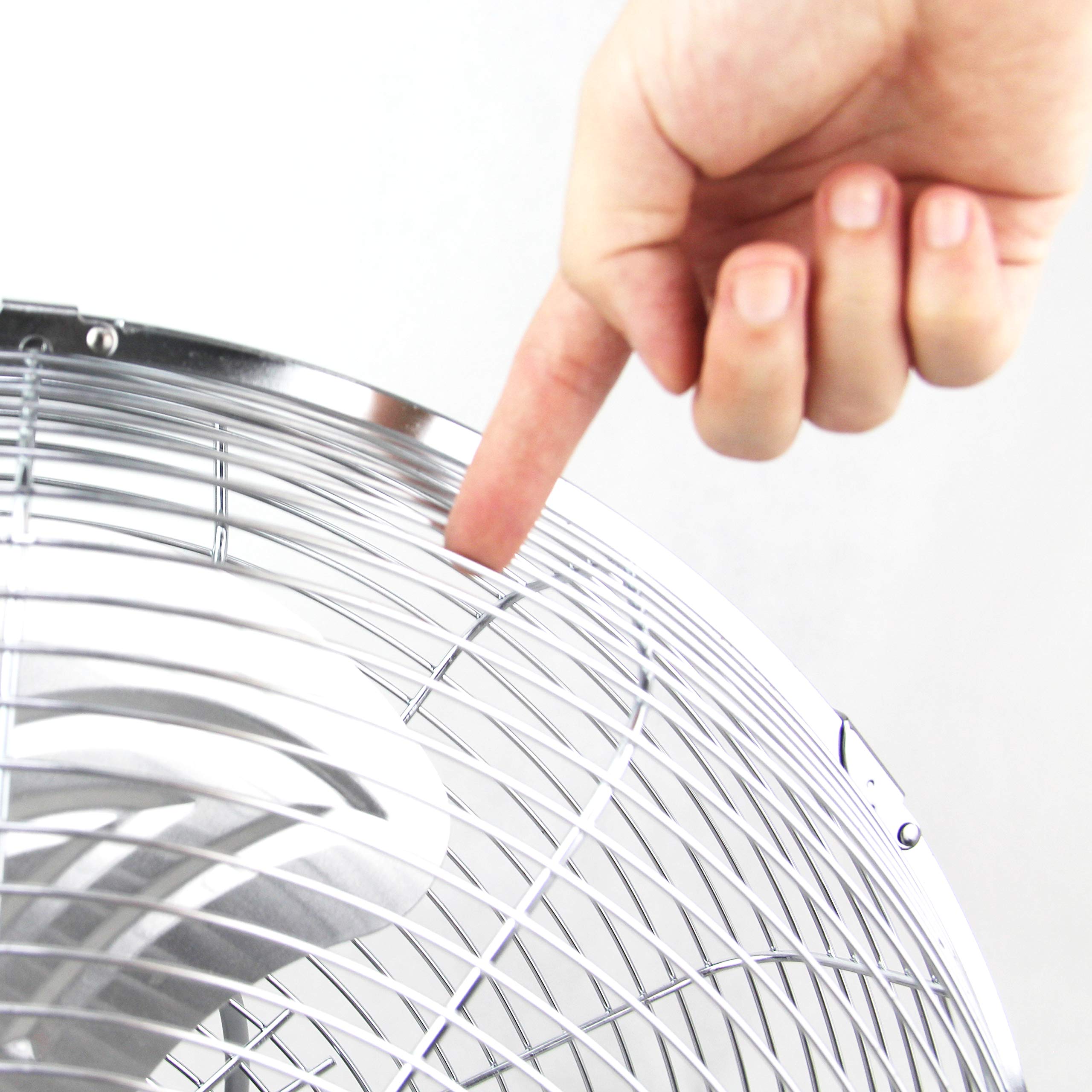 12" High Velocity Metal Floor Fan | 3-Speed Chrome Industrial