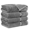 Towel Bazaar Turkish Cotton Bath Towels - 4-Piece Set, Gray