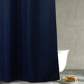 Popkozzi Navy Blue Waffle Shower Curtain | Heavy Duty Textured Fabric