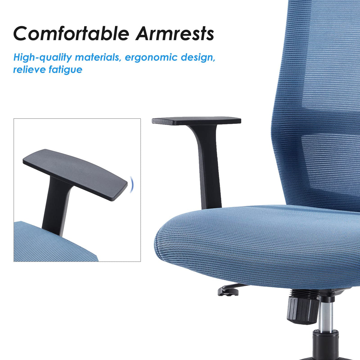 Sunon Ergonomic Office Chair - Mesh Mid-Back Desk Chair with Lumbar Support and Rollerblade Wheels - image 3