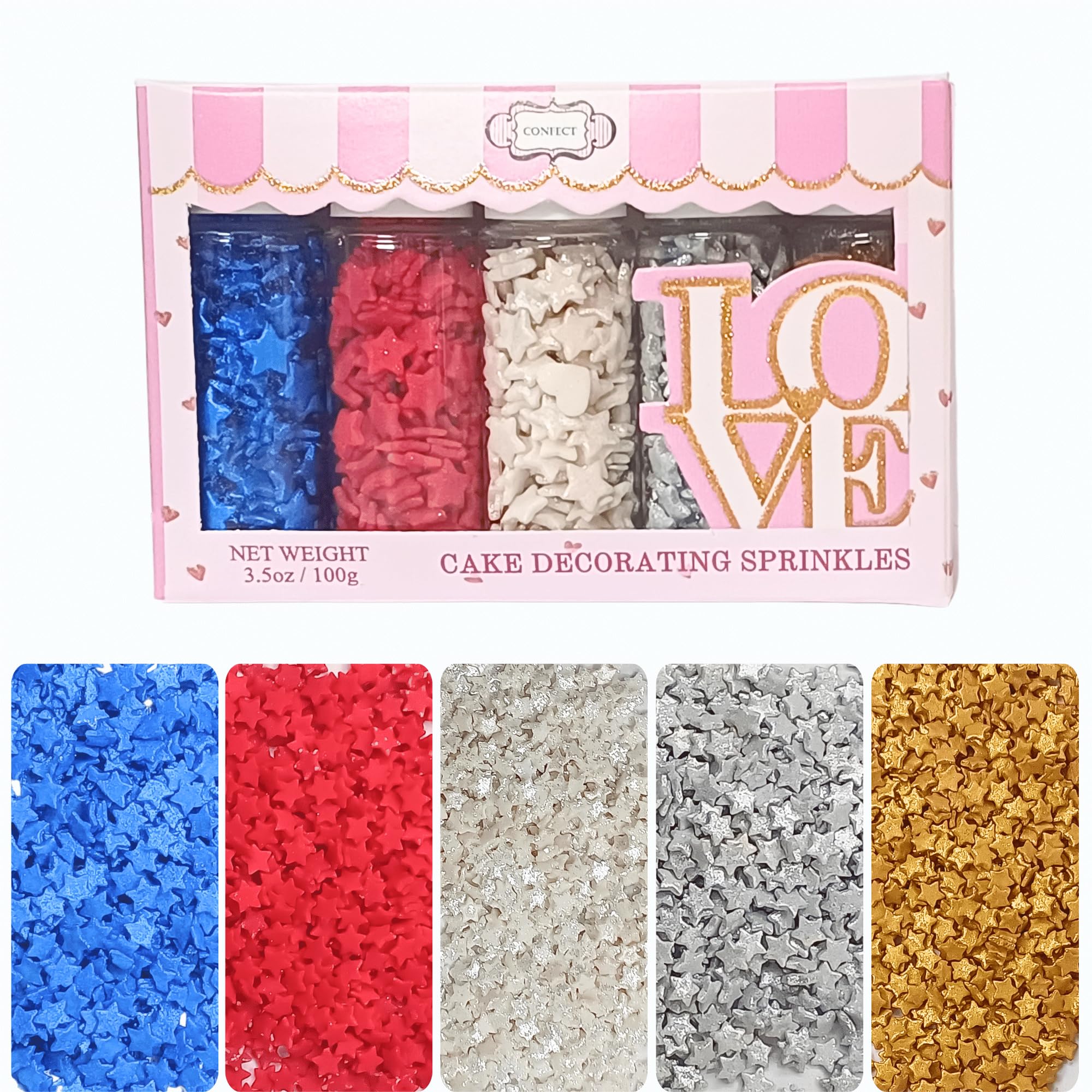 Confect Edible Christmas Sprinkles – 3.5oz Handmade Cake Decorations