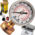 Flow Doctor Water Pressure Gauge Kit | 0-200 PSI Glycerin Filled 6-Piece Set