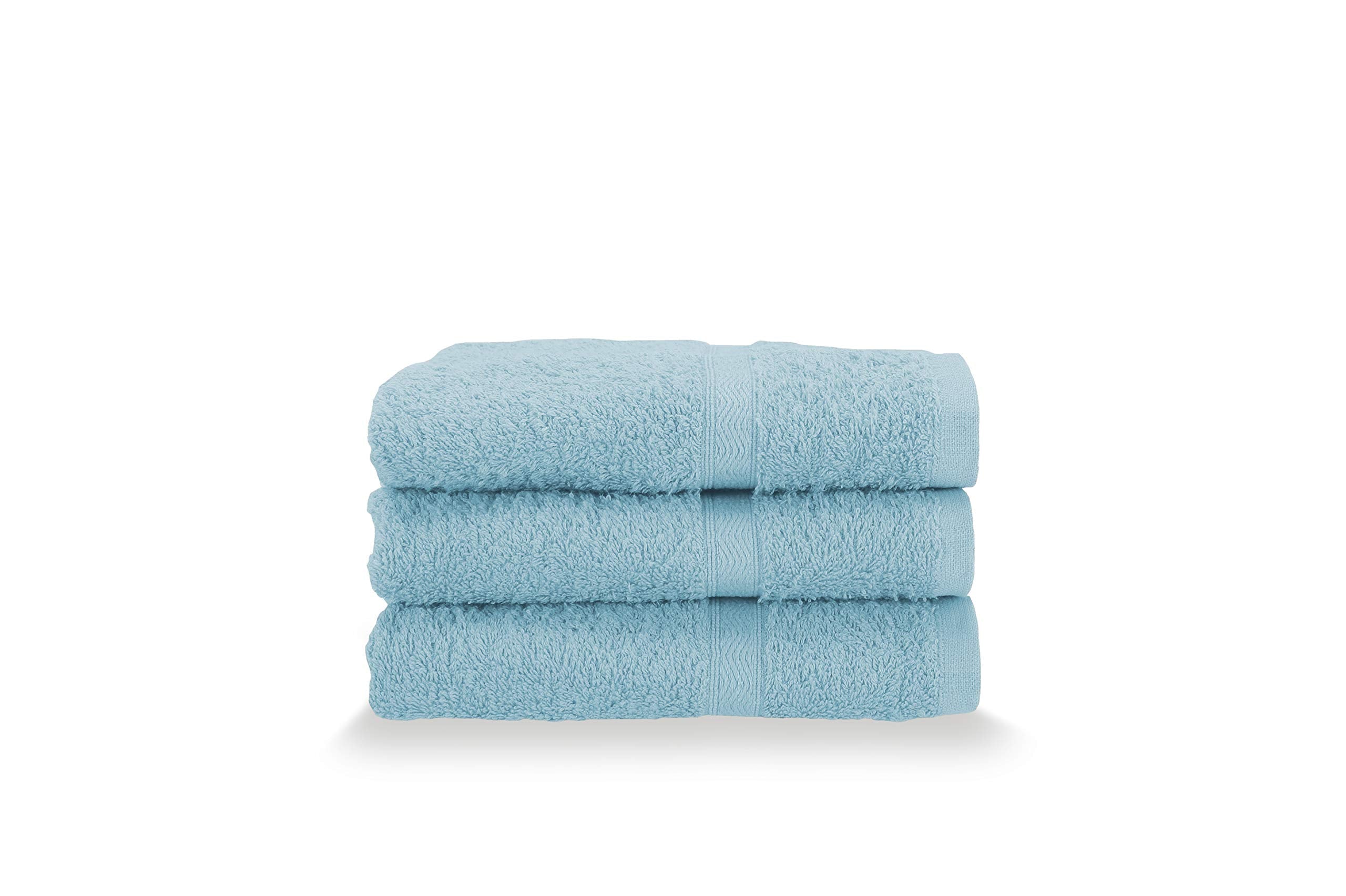 Gabel Guest Towels | Set of 3 Pure Cotton Jacquard Terry – Sky Blue