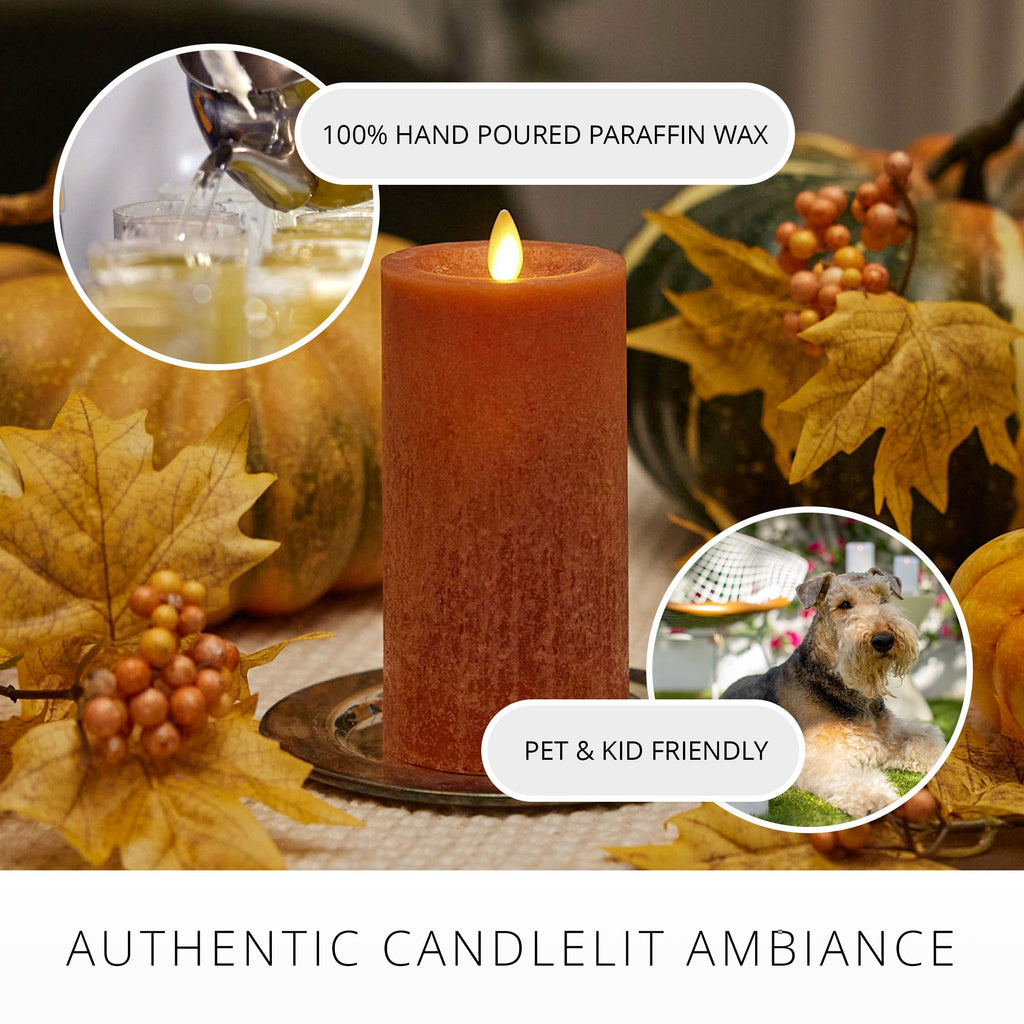 Luminara Flameless LED Pillar Candle | Adobe Seaglass Real Wax 3x6.5