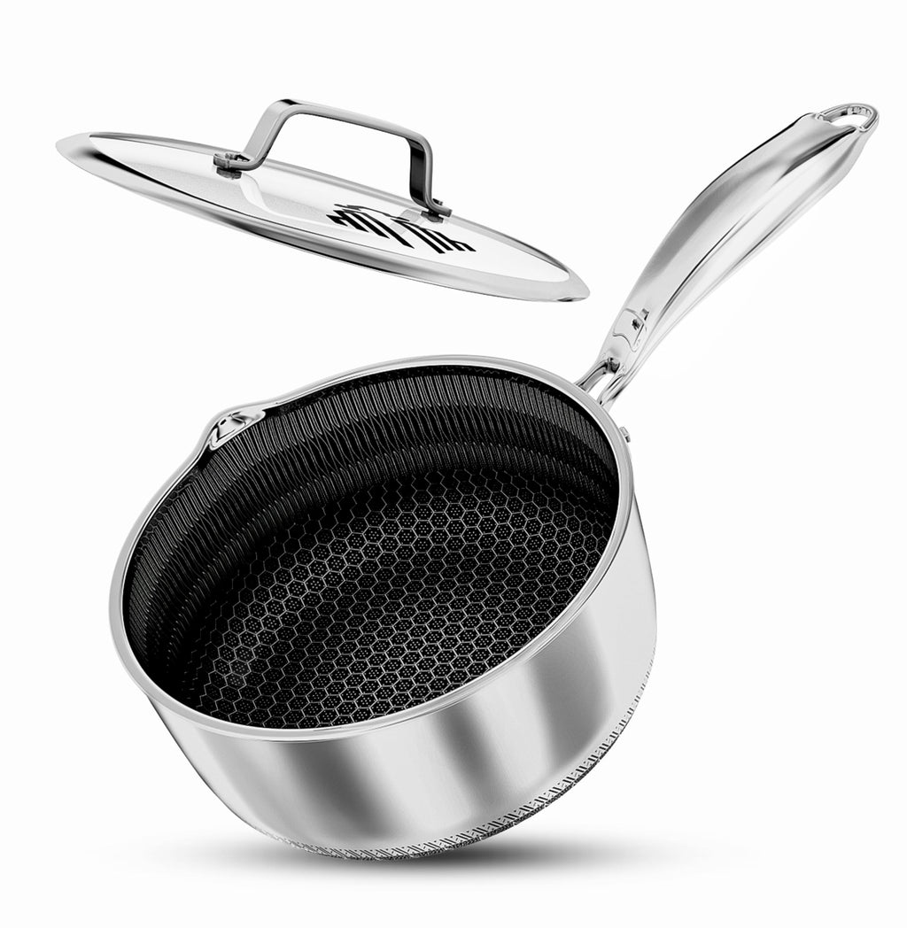 INTIGNIS 20cm Nonstick Saucepan with Lid – 2L Stainless Steel Induction Pot