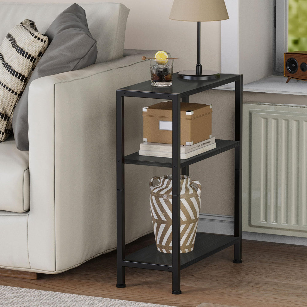 Vantimo Small Side Table, 3-Tier Thin End Table for Living Room, Narrow Bedside Table for Bedroom, Sofa, Couch Black - image 2