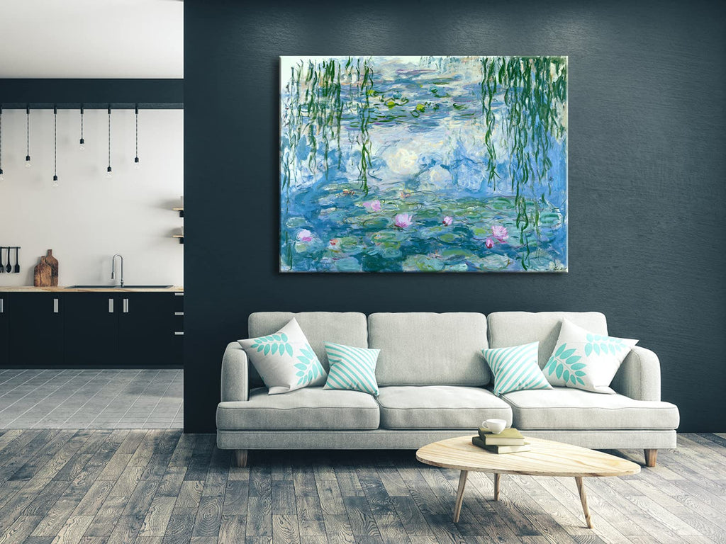 Monet Water Lilies Giclee Canvas Wall Art - 48x36 Inch