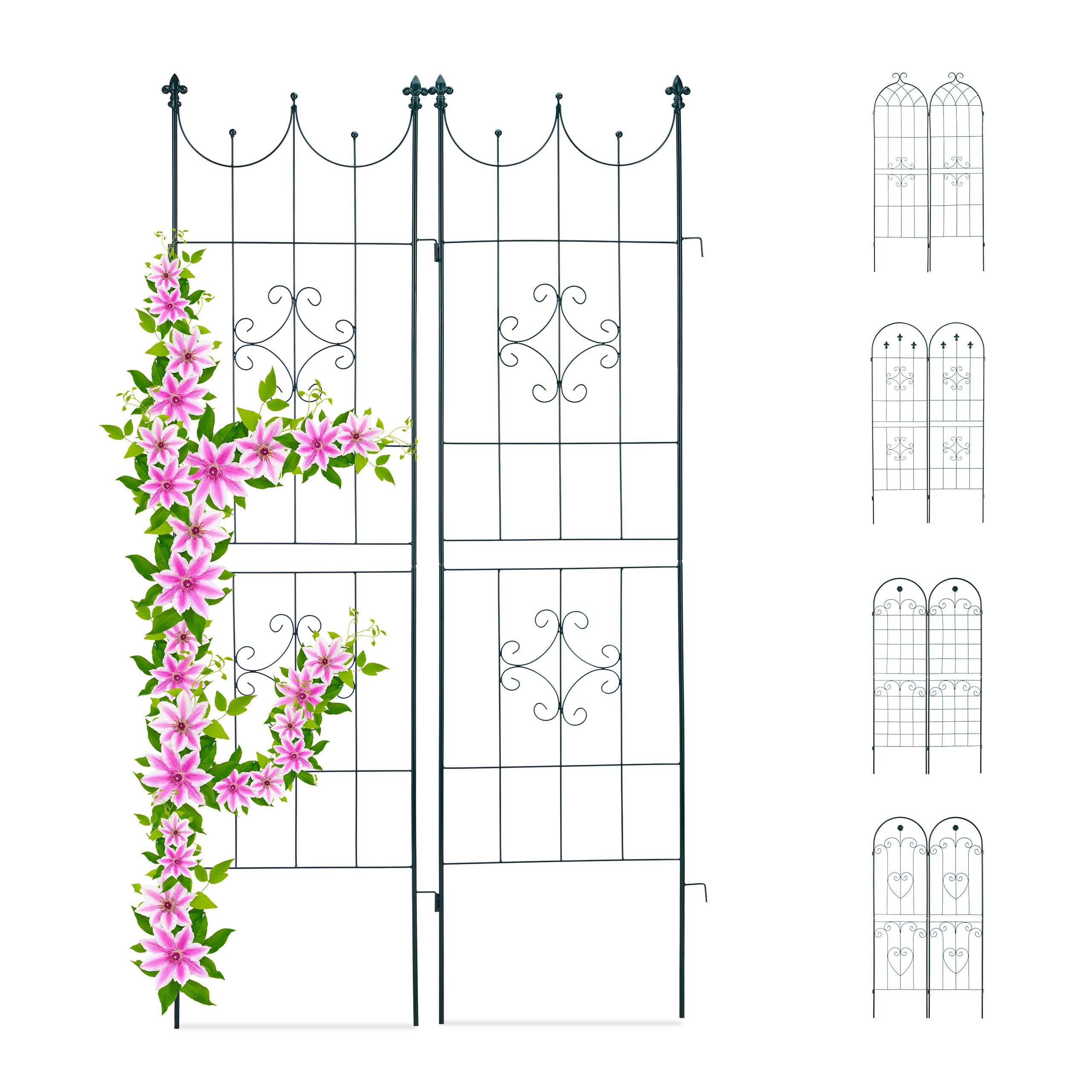 Jolof Store Metal Garden Trellis Set of 2 – 180x50cm Ornate Plant Support