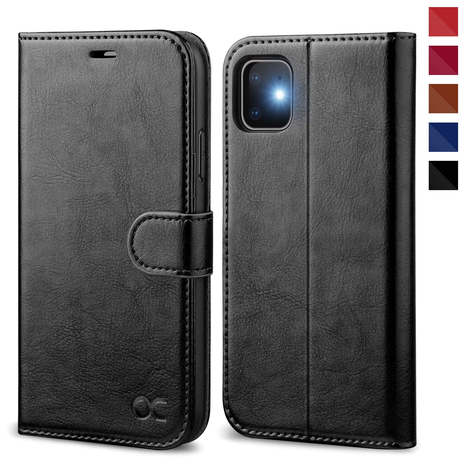OCASE iPhone 11 Wallet Case | Premium PU Leather Flip Cover - Black