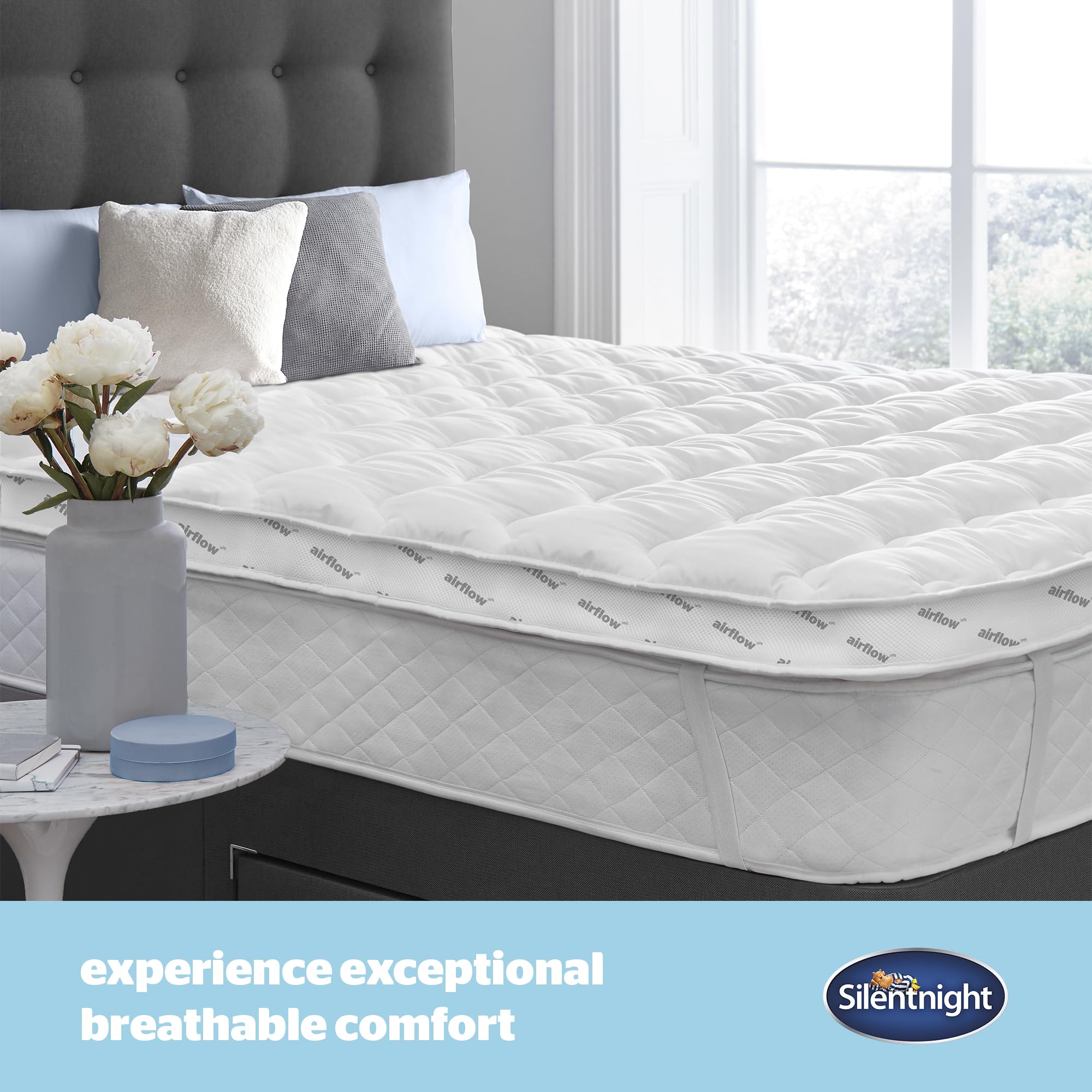 Silentnight Airflow 800 Single Mattress Topper – 8cm Thick Breathable Mesh