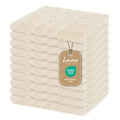 Lavea Elena 10-Piece Cotton Terry Washcloth Set - Cream 30x30cm