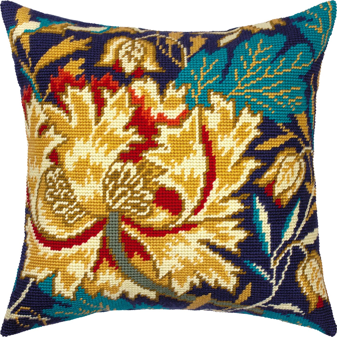Brvsk William Morris Tulip Needlepoint Kit - Printed Tapestry Canvas 40x40cm