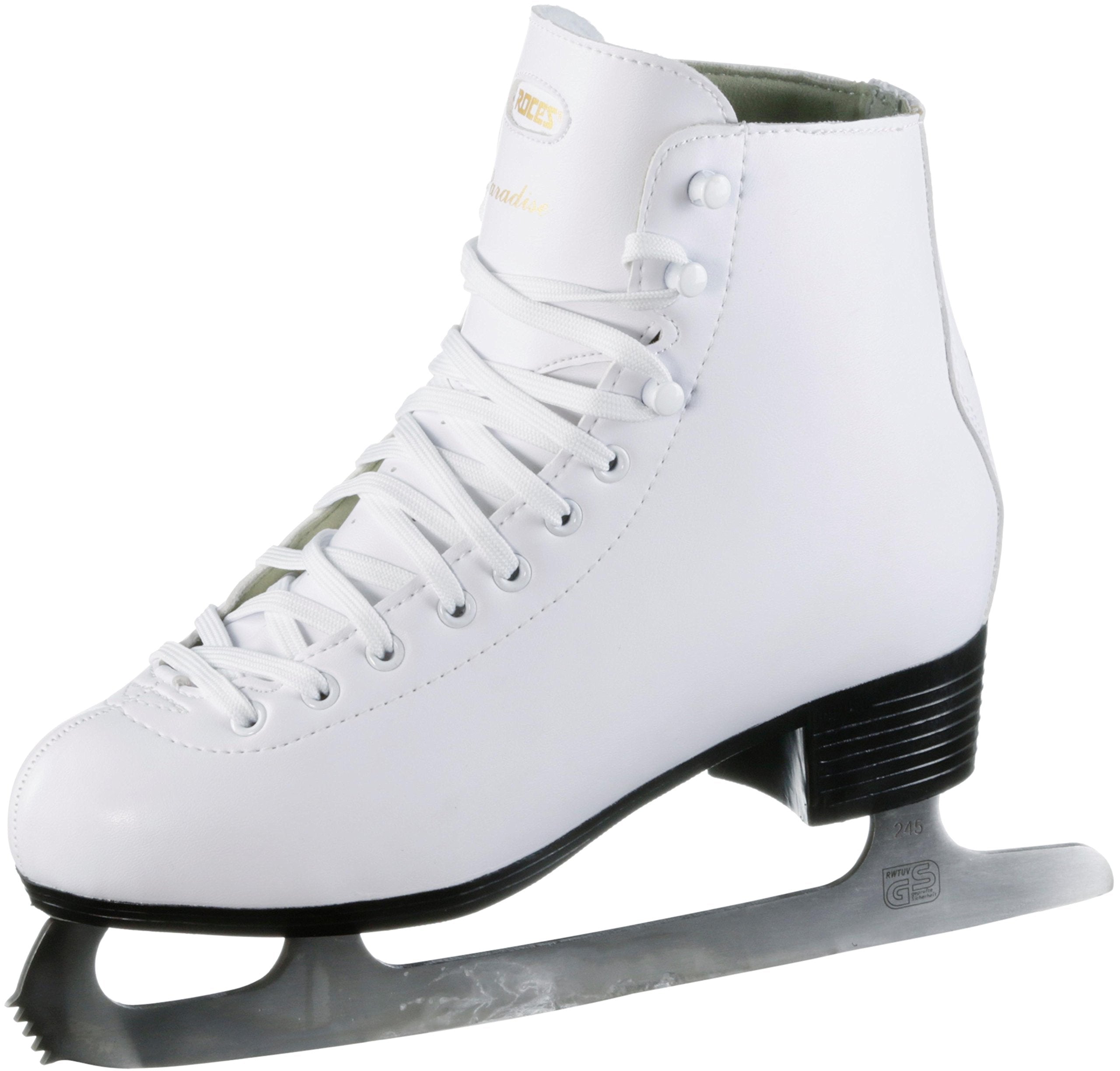 Roces Paradise Women's Ice Skates – White Classic Figure Skates – Size 42