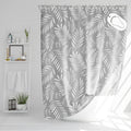 DROPHOP Grey Palm Leaf Shower Curtain – 240x200cm Waterproof Polyester