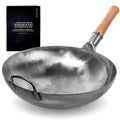 Yosukata 36cm Round Bottom Wok – Hand Hammered Carbon Steel Pow Pan