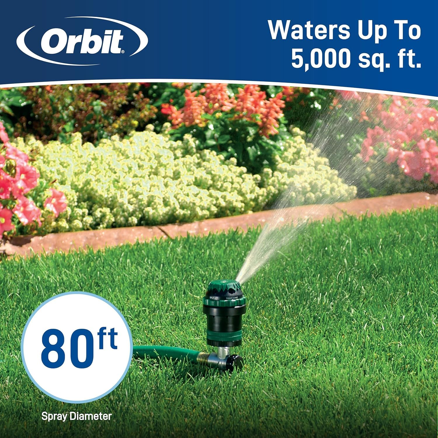 Orbit H2O-6 Gear Drive Sprinkler 2-Pack | 6-Pattern Lawn Watering