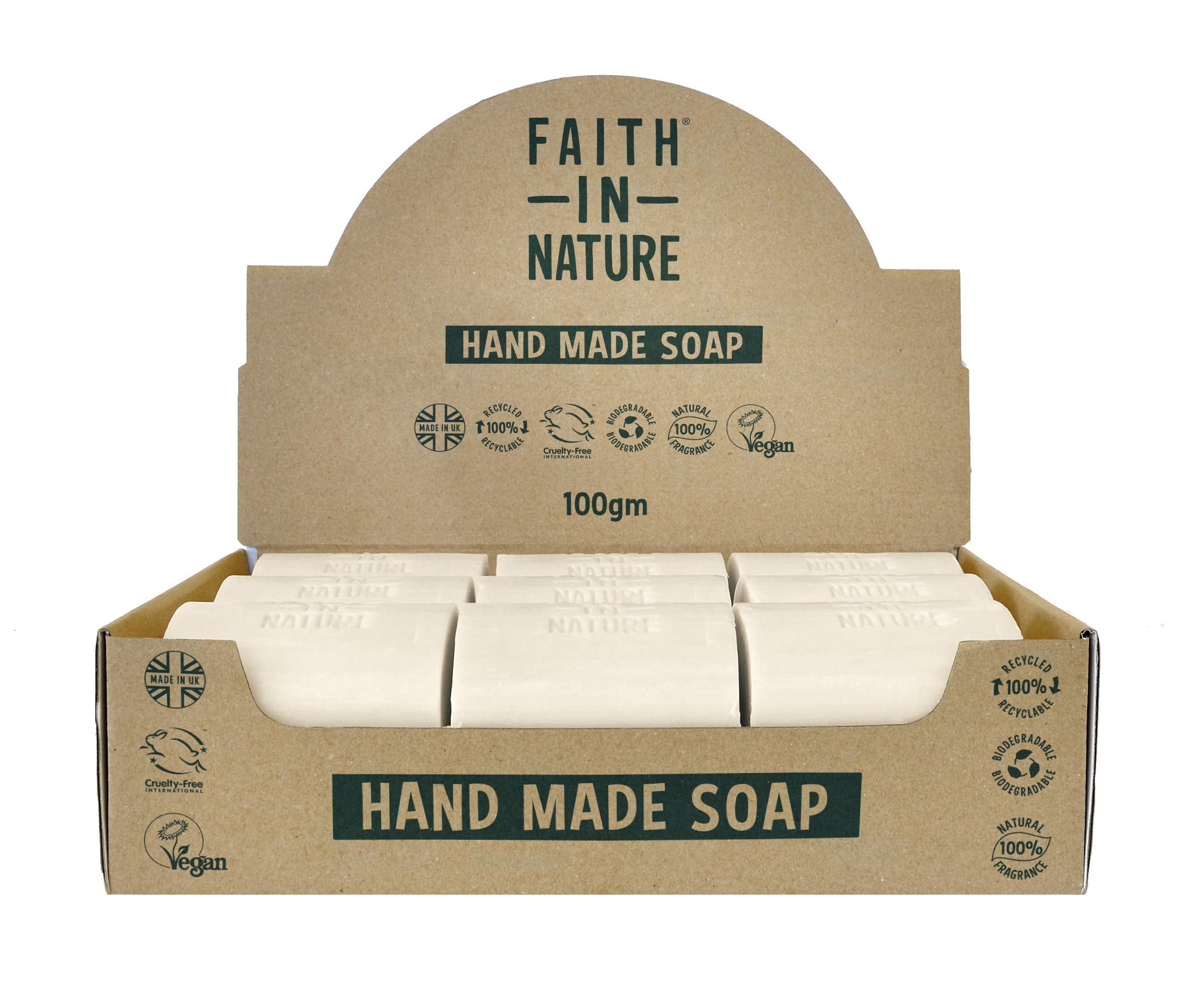 Faith In Nature Tea Tree Soap Bar – Vegan & Plastic Free – 18 x 100g