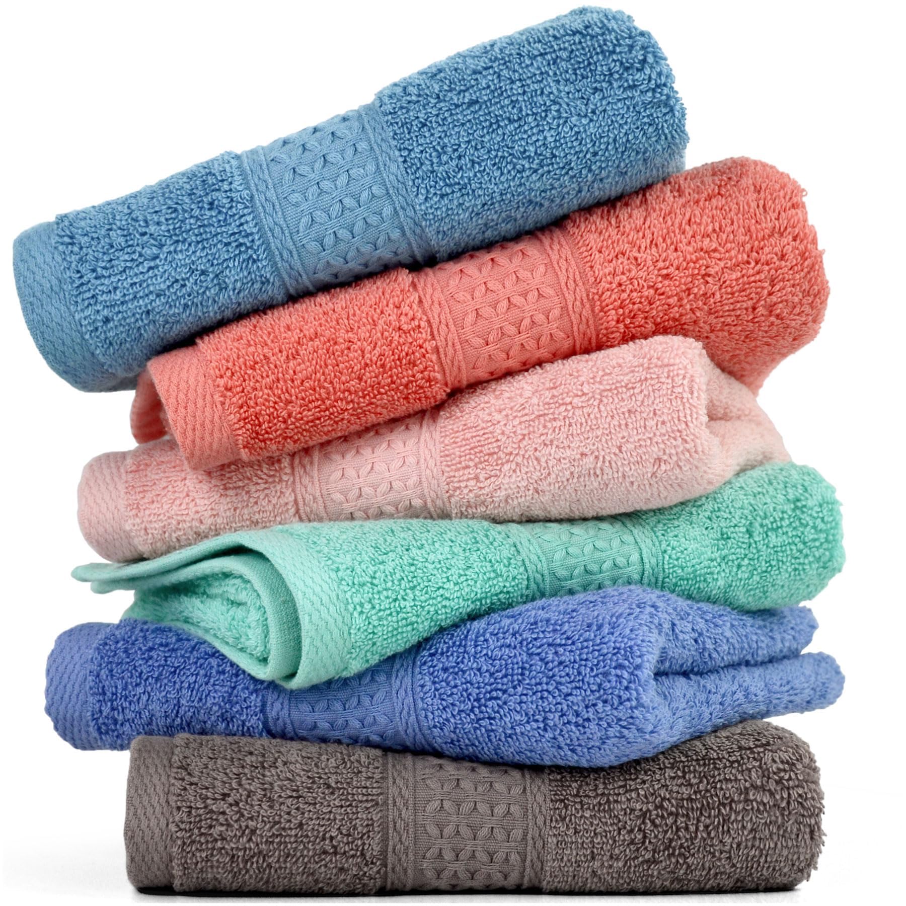 Cleanbear 100% Organic Cotton Hand Towel Set | 6-Pack Soft & Quick Dry