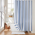Ohocut Blue Striped Shower Curtain | Waterproof Retro Polyester Fabric