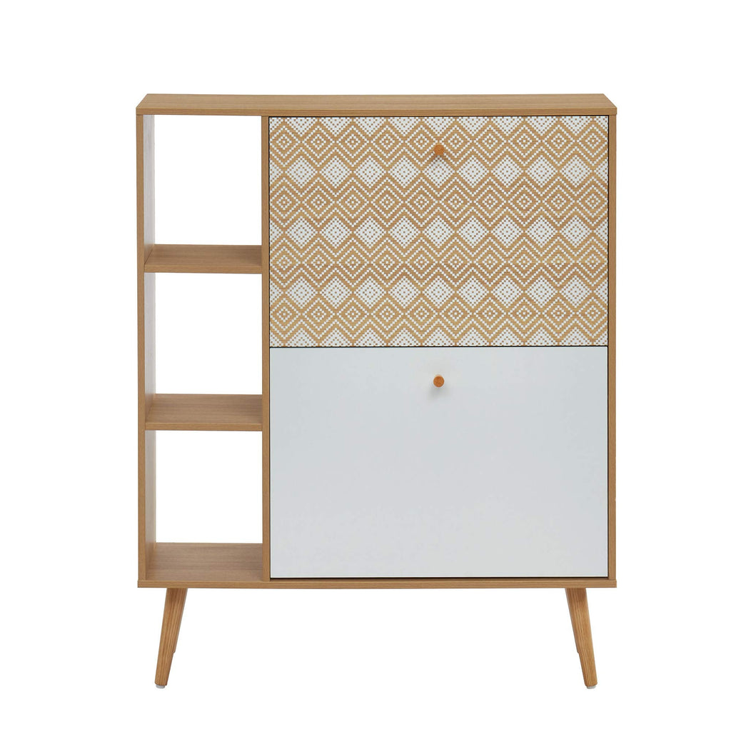 BAÏTA LEIKA shoe cabinet, patterns and oak effect, 80cm - image 4