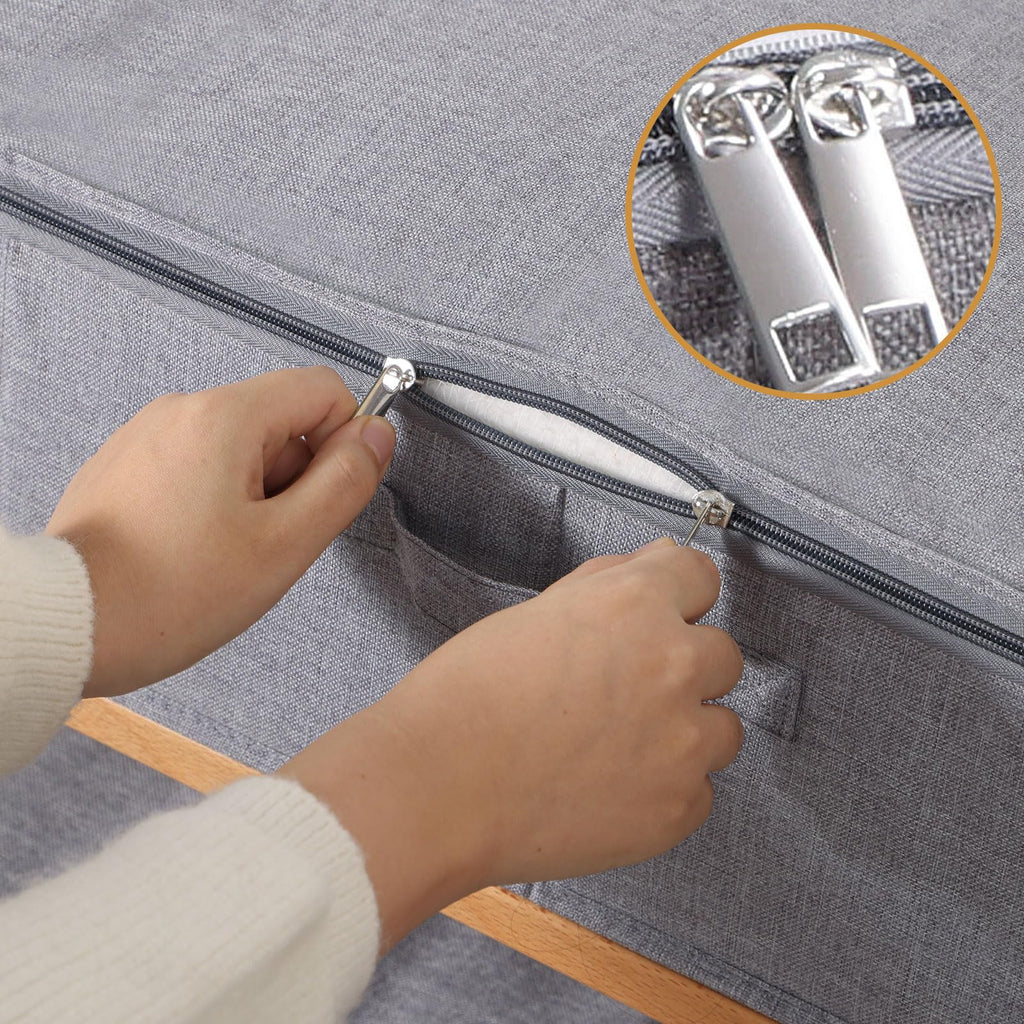 YheenLf 2-Pack Under Bed Storage Bags with Lid | Foldable Linen Organisers