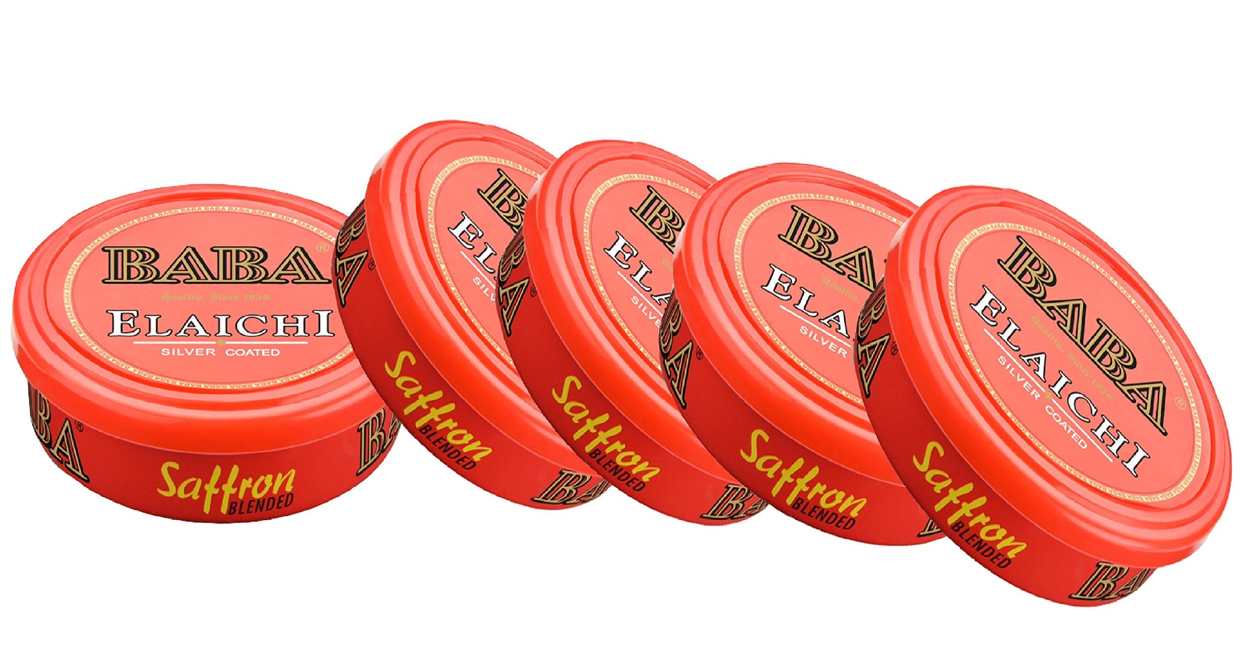 Baba Elaichi Mouth Freshener - Saffron & Silver Leaf - 10g (Pack of 5)