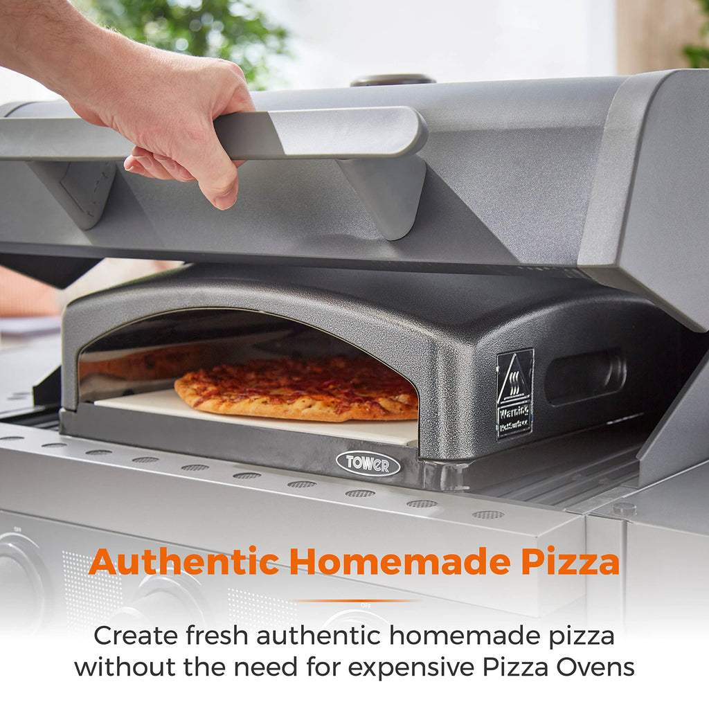 Tower Pizzazz BBQ Pizza Oven with Stone, Paddle & Bag – Fits 10" Pizzas