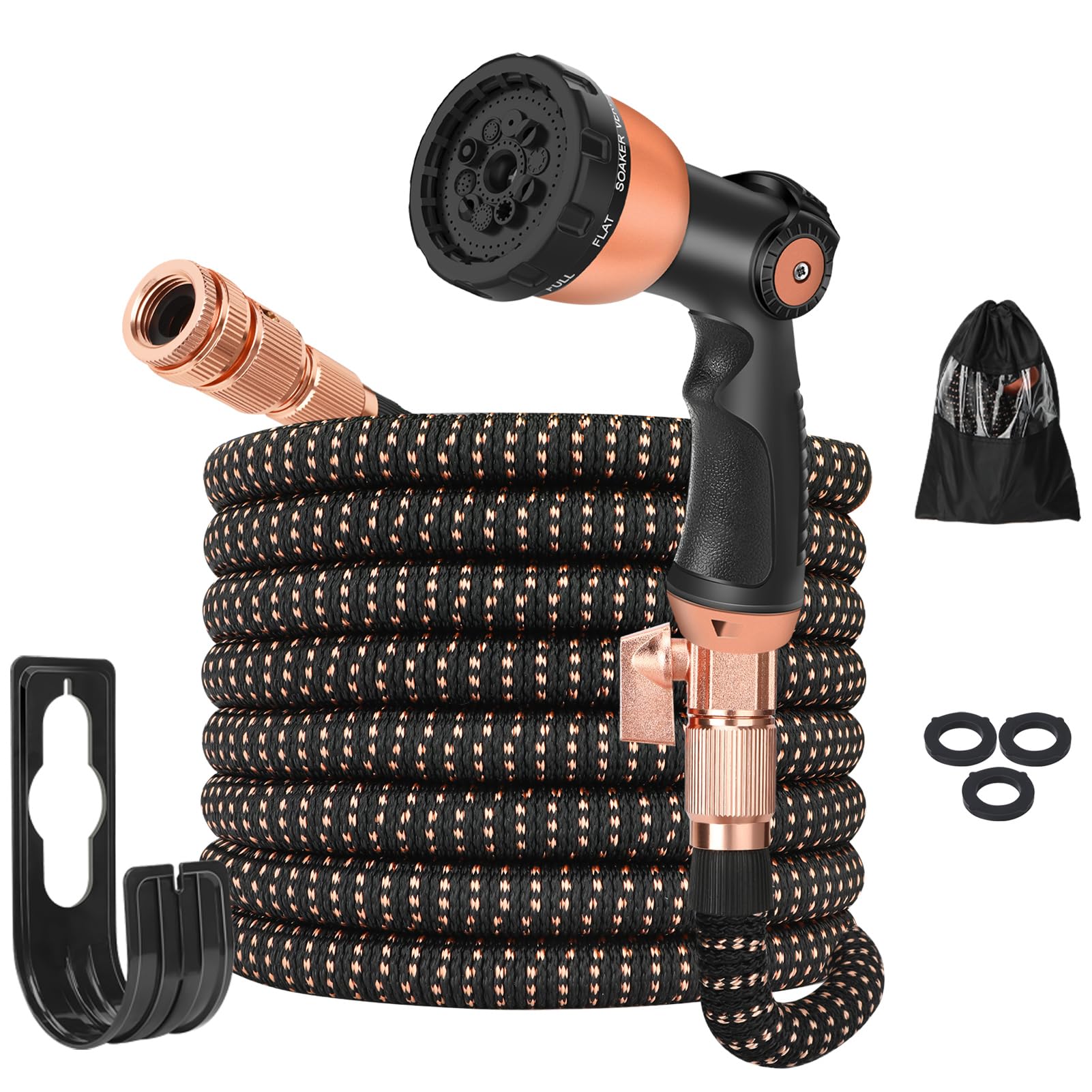 100ft Expandable Garden Hose | 10-Mode Spray & Brass Fittings